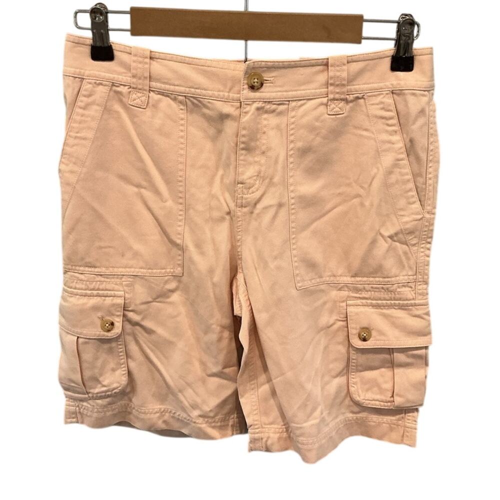 Vintage Ralph Lauren Womens Cargo Chino Shorts 2 2P Pink 90s Modest 9" In Preppy